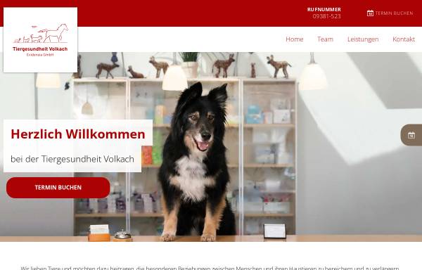 Vorschau von www.vetvolkach.de, Tiergesundheit Volkach Evidensia GmbH