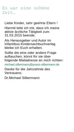 Vorschau der mobilen Webseite www.praxis-silbermann.de, Dr. Silbermann - Facharzt für Kinder- und Jugendmedizin