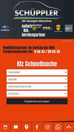 Vorschau der mobilen Webseite www.autohaus-schueppler.de, Autohaus Schüppler