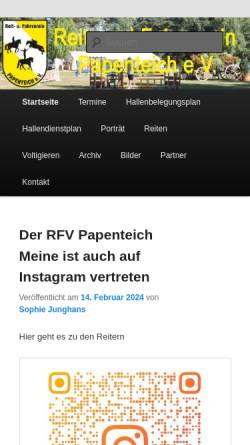 Vorschau der mobilen Webseite rfv-papenteich.de, Reit- und Fahrverein Papenteich e.V.