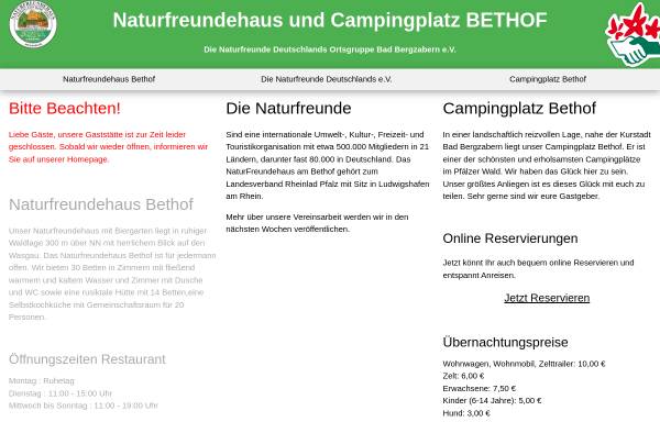 Vorschau von www.naturfreunde-badbergzabern.de, Naturfreunde Bethof