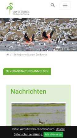 Vorschau der mobilen Webseite www.bszwillbrock.de, Biologische Station Zwillbrock e.V.