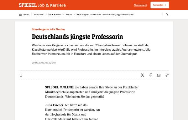 Spiegel-Online: Deutschlands jüngste Professorin