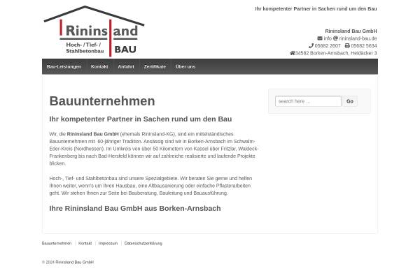 Vorschau von rininsland-bau.de, Rininsland Bau GmbH