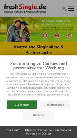 Vorschau der mobilen Webseite www.freshsingle.de, Freshsingle.de