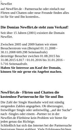 Vorschau der mobilen Webseite www.newflirt.de, NewFlirt
