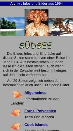 Vorschau der mobilen Webseite www.ingrids-welt.de, Ingrids Südsee-Reise