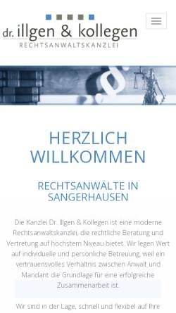 Vorschau der mobilen Webseite www.dr-illgen.de, Rechtsanwaltskanzlei Dr. Illgen & Kollegen
