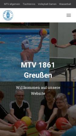 Vorschau der mobilen Webseite www.mtv1861greussen.de, MTV 1861 Greussen e.V.