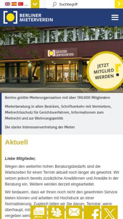 Vorschau der mobilen Webseite www.berliner-mieterverein.de, Berliner Mieterverein e.V.