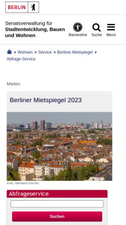 Vorschau der mobilen Webseite www.stadtentwicklung.berlin.de, Berliner Mietspiegel