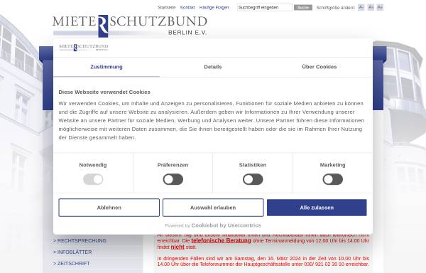 Vorschau von www.mieterschutzbund-berlin.de, Mieterschutzbund Berlin