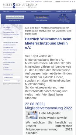 Vorschau der mobilen Webseite www.mieterschutzbund-berlin.de, Mieterschutzbund Berlin
