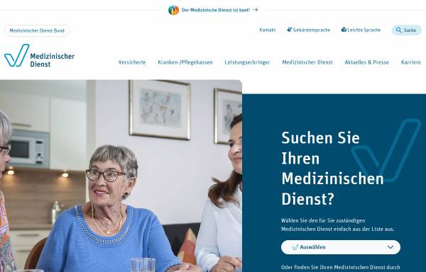 Vorschau von www.mdk.de, Medizinische Dienst der Krankenversicherung (MDK)