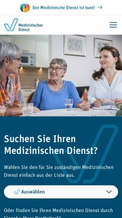 Vorschau der mobilen Webseite www.mdk.de, Medizinische Dienst der Krankenversicherung (MDK)
