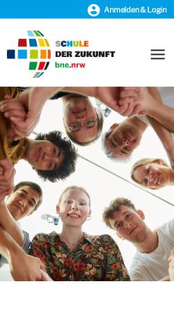 Vorschau der mobilen Webseite www.schule-der-zukunft.nrw.de, Schule der Zukunft - Bildung für Nachhaltigkeit