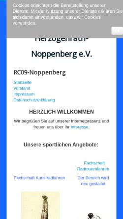 Vorschau der mobilen Webseite www.rc09-noppenberg.de, Radfahr-Club 1909 Herzogenrath - Noppenberg e.V.