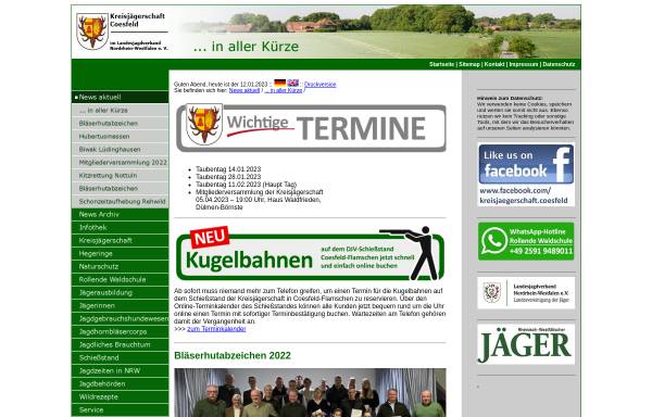 Vorschau von www.kreisjaegerschaft-coesfeld.de, Jagdhornblasen im Kreis Coesfeld