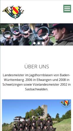 Vorschau der mobilen Webseite www.buehler-jagdhornblaeser.de, Die Jagdhornbläser Bühl/Baden