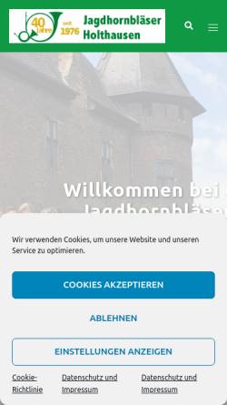 Vorschau der mobilen Webseite www.jagdhorn-holthausen.de, Jagdhornbläser Holthausen
