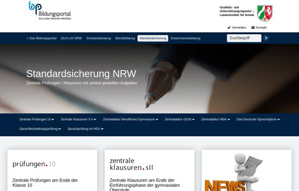 Vorschau von www.standardsicherung.nrw.de, Zentralabitur NRW