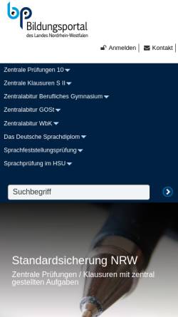 Vorschau der mobilen Webseite www.standardsicherung.nrw.de, Zentralabitur NRW