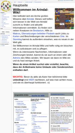 Vorschau der mobilen Webseite de.arindalwiki.com, Arindal-Wiki