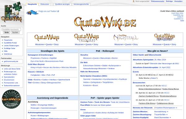 Vorschau von www.guildwiki.de, GuildWiki