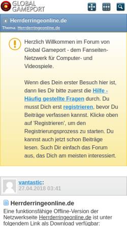 Vorschau der mobilen Webseite www.herrderringeonline.de, Herr der Ringe Online