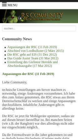 Vorschau der mobilen Webseite www.rscommunity.de, RS Community