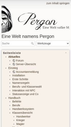 Vorschau der mobilen Webseite www.welt-pergon.de, Freeshard: Pergon
