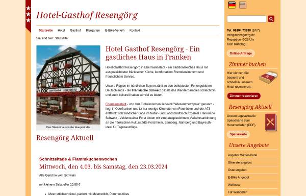 Vorschau von www.resengoerg.de, Hotel - Gasthof Resengörg