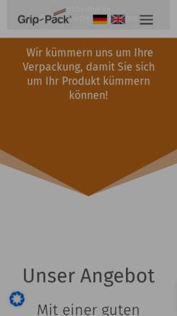 Vorschau der mobilen Webseite www.grip-pack.de, Grip-Pack Verpackungsservice GmbH