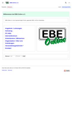 Vorschau der mobilen Webseite www.ebe-online.de, EBE-Online e.V.