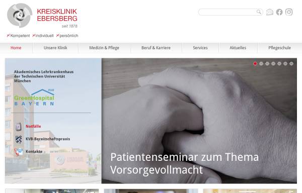 Vorschau von www.klinik-ebe.de, Kreisklinik Ebersberg GmbH