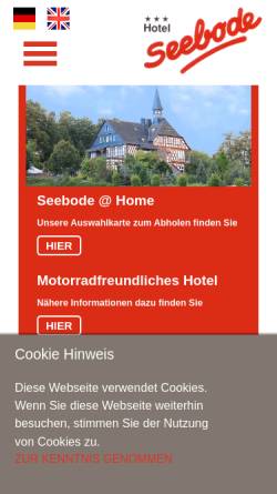 Vorschau der mobilen Webseite www.hotel-seebode.de, Hotel Seebode