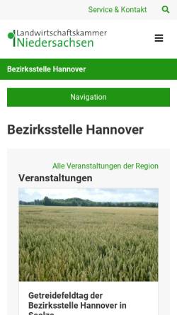 Vorschau der mobilen Webseite www.lwk-niedersachsen.de, Lehr- und Versuchsanstalt für Tierhaltung der LWK Hannover