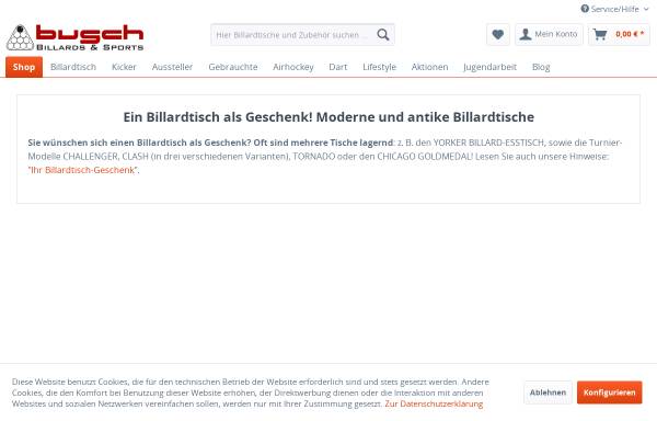 Vorschau von www.buschbillards.de, Busch Billard