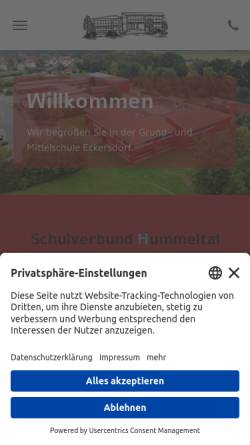 Vorschau der mobilen Webseite www.vs-eckersdorf.de, Volksschule Eckersdorf