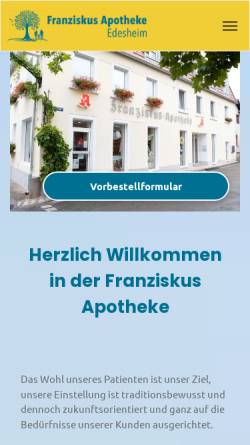 Vorschau der mobilen Webseite www.franziskus-apotheke-edesheim.de, Franziskus-Apotheke Edesheim