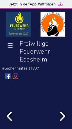 Vorschau der mobilen Webseite www.ff-edesheim.de, Freiwillige Feuerwehr Edesheim