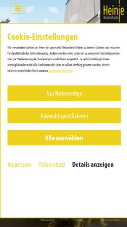 Vorschau der mobilen Webseite www.heinje.de, Diderk Heinje GmbH & Co. KG