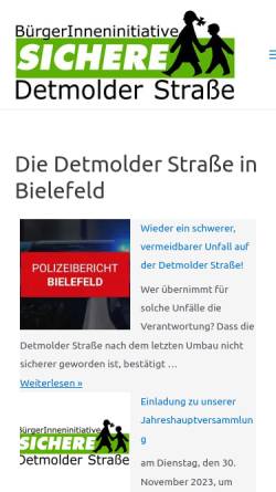 Vorschau der mobilen Webseite detmolderstrasse.de, BürgerInneninitiative sichere Detmolder Straße e. V.