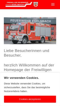Vorschau der mobilen Webseite www.feuerwehr-egelsbach.de, Freiwillige Feuerwehr Egelsbach
