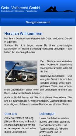 Vorschau der mobilen Webseite www.gebr-vollbrecht.de, Dachdeckerei Gebr. Vollbrecht