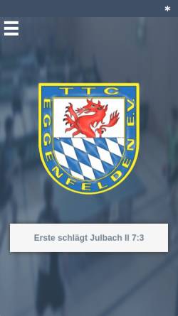 Vorschau der mobilen Webseite www.ttc-eggenfelden.de, TTC Eggenfelden