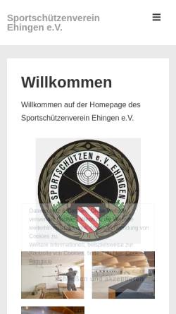 Vorschau der mobilen Webseite www.ssv-ehingen.de, Sportschützenverein Ehingen e.V.