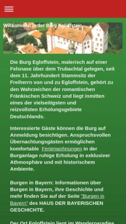 Vorschau der mobilen Webseite www.burg-egloffstein.de, Burg Egloffstein