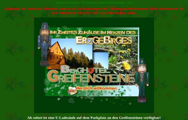 Vorschau von www.berghotel-greifensteine.de, Berghotel Greifensteine im Erzgebirge
