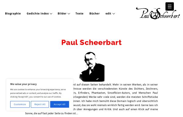 Vorschau von www.scheerbart.de, Paul Scheerbart Homepage